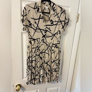 Black and cream knee length dress